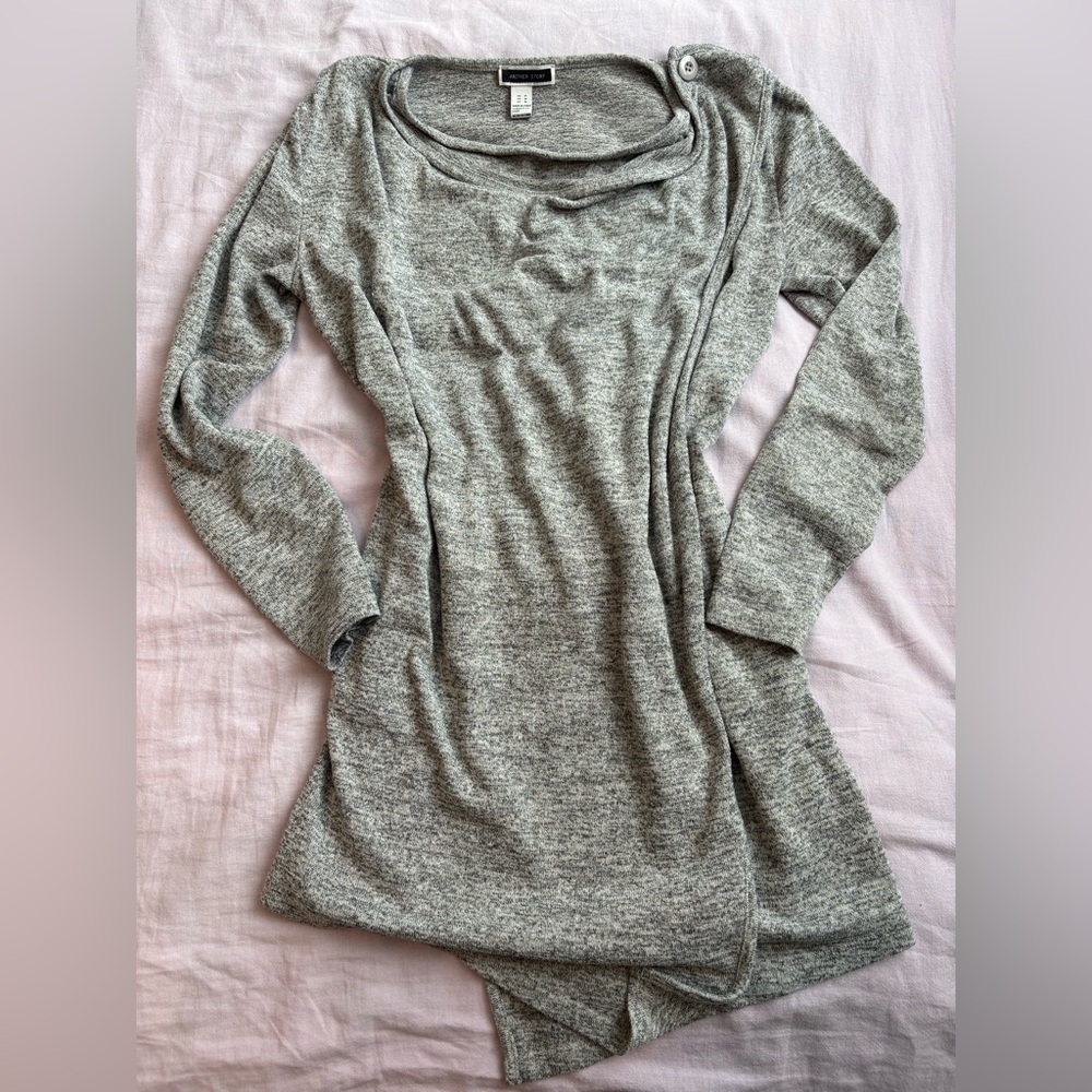 Grey Knit Wrap Cardigan - Size M